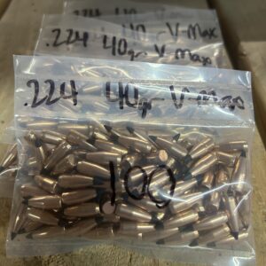 .224 40 Grain V-Max (Black Tip) Pull Down Projectiles. 100 Pack