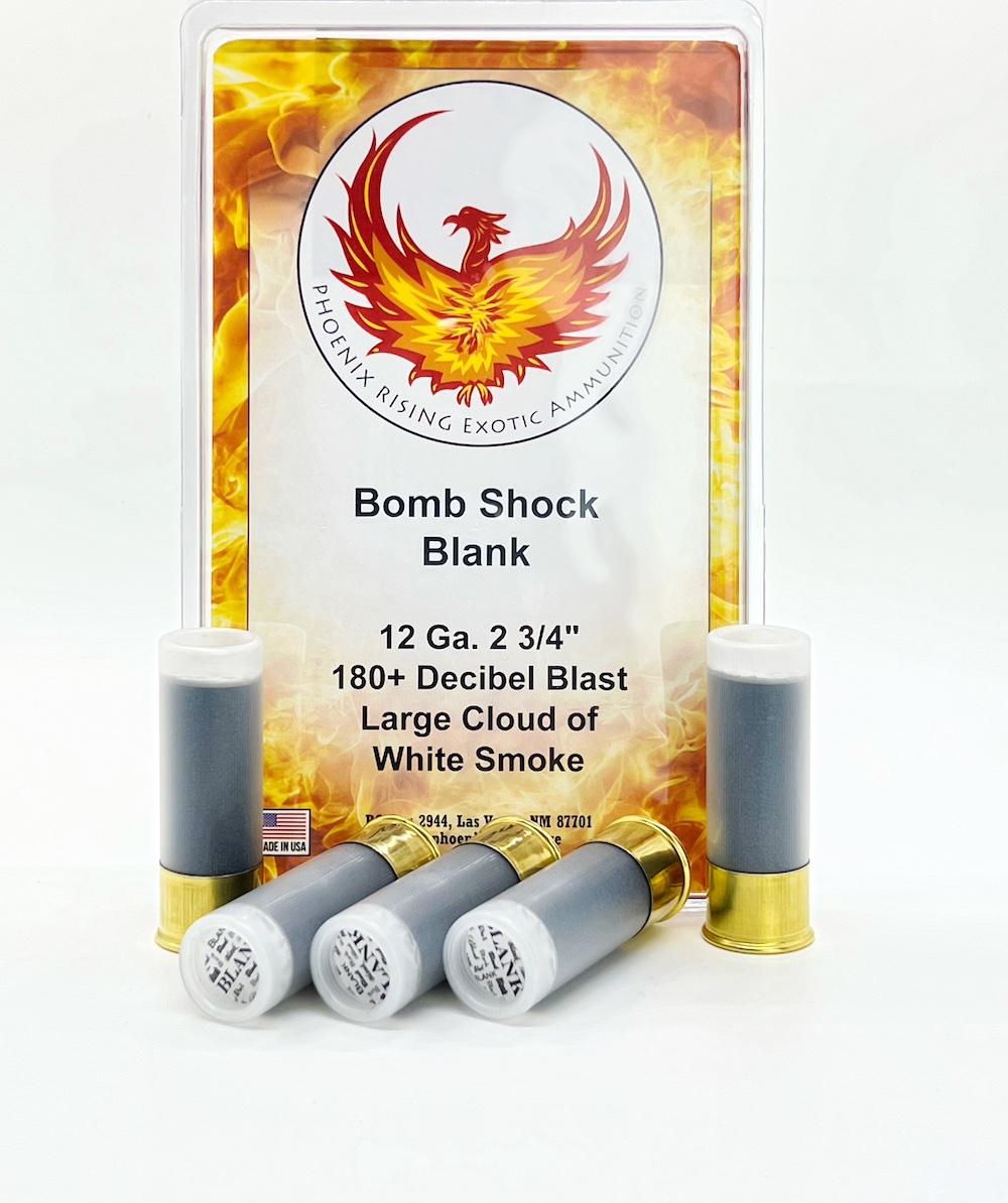 Bomb Shock Blank Ammunition 12 Gauge 2 3/4" - 5 Round Pack.