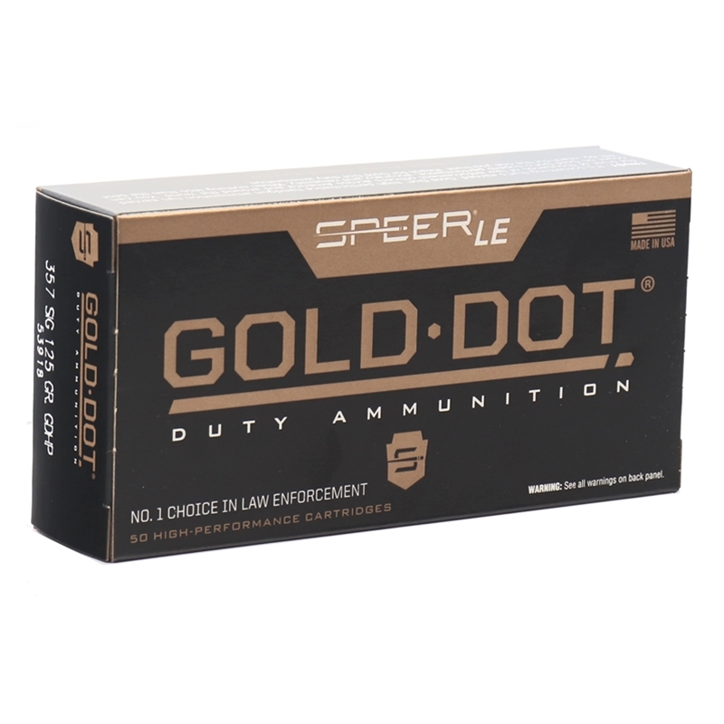 Speer Gold Dot LE Duty 357 SIG Ammo 125 Grain Jacketed Hollow Point. 50 Rounds