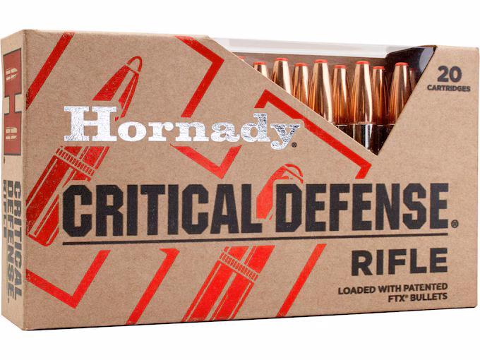 Hornady Critical Defense 223 Remington Ammo 55 Grain Hornady FTX Polymer Tip Box of 20