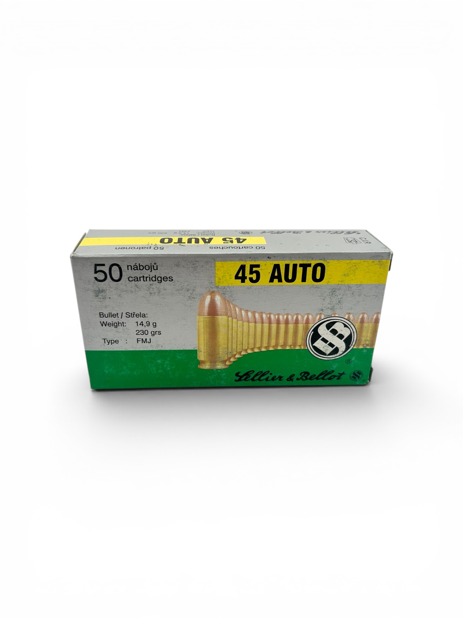 Sellier & Bellot 45 Auto, 230 Grain, FMJ. 50 rounds