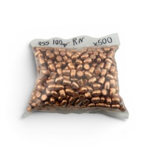0.355 Diameter 100 GRAIN ROUND NOSE PULL-DOWN BULLETS. 500 pack.