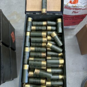 FIOCCHI 12 GAUGE, LOOSE IN 50 CALIBER CAN. BLEMS. 250 ROUNDS
