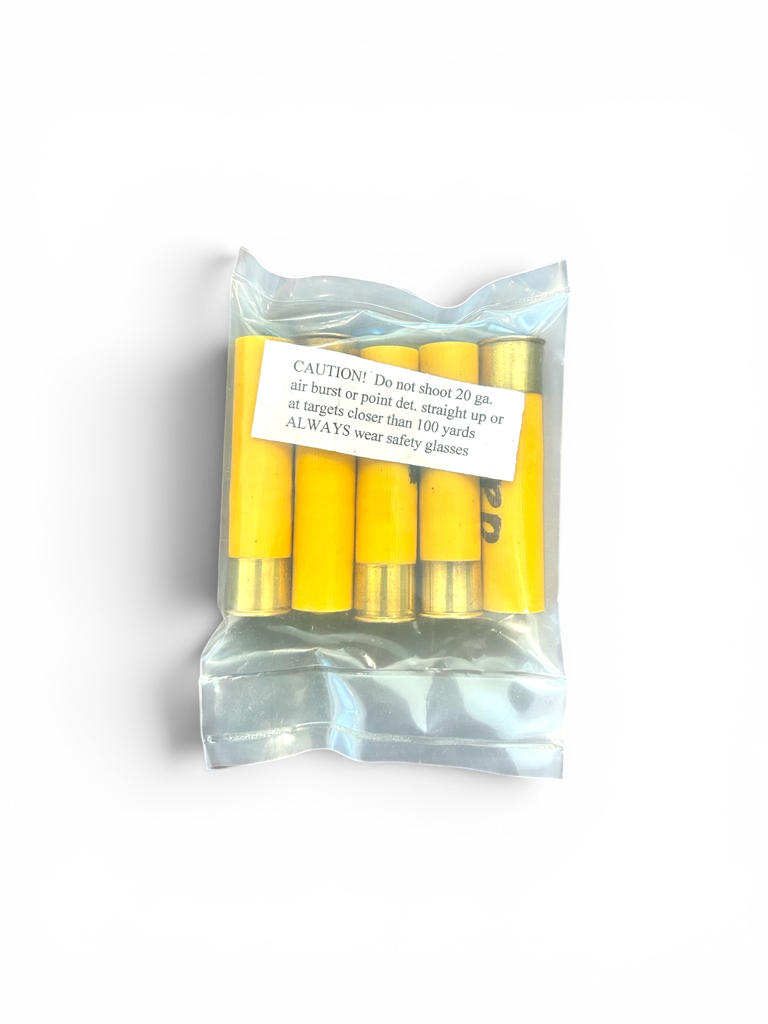 20 gauge Point Detonating Ammo. 5 round pack. Sold As Is.
