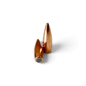 .308 diameter 147 grain boat tail lead base pull down projectiles no cannelure