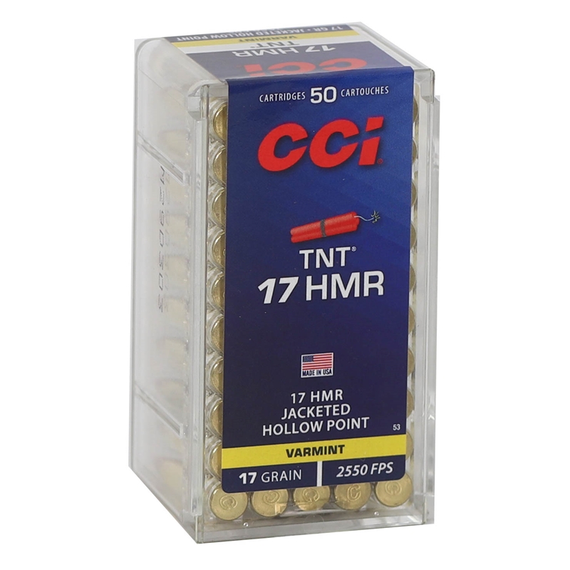 CCI TNT 17 HMR Ammo 17 Grain Speer Jacketed Hollow Point.