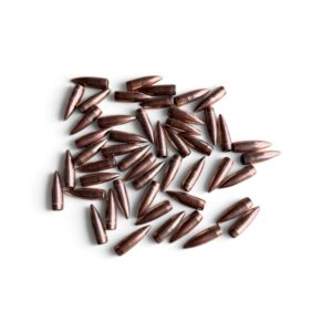 .30 caliber semi penetrating  123 grain projectiles.