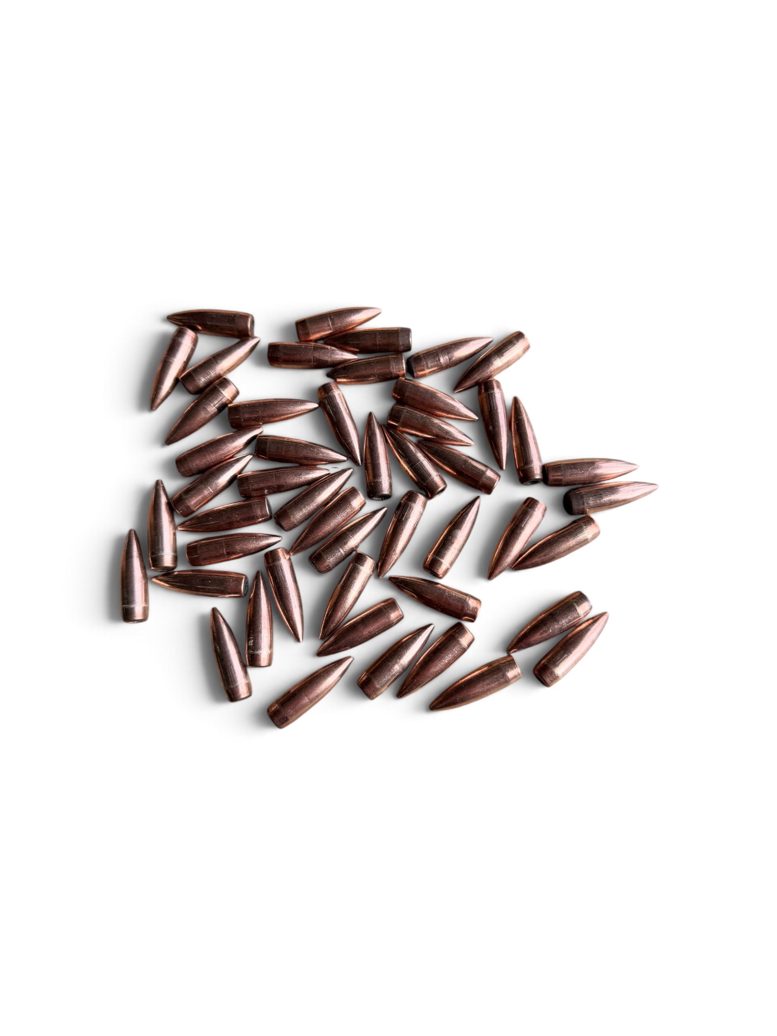 .30 caliber semi penetrating 123 grain projectiles.