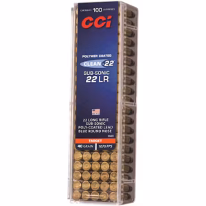CCI Clean-22 Subsonic 22LR Ammo 40 Grain Round Nose.