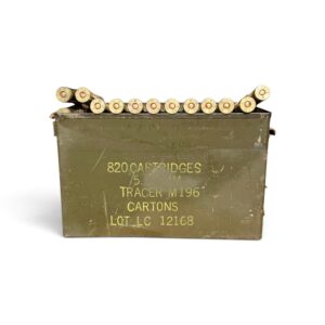 50 BMG WCC. AMMO IN LINKS AND METAL AMMO CAN. 100 ROUND CAN.